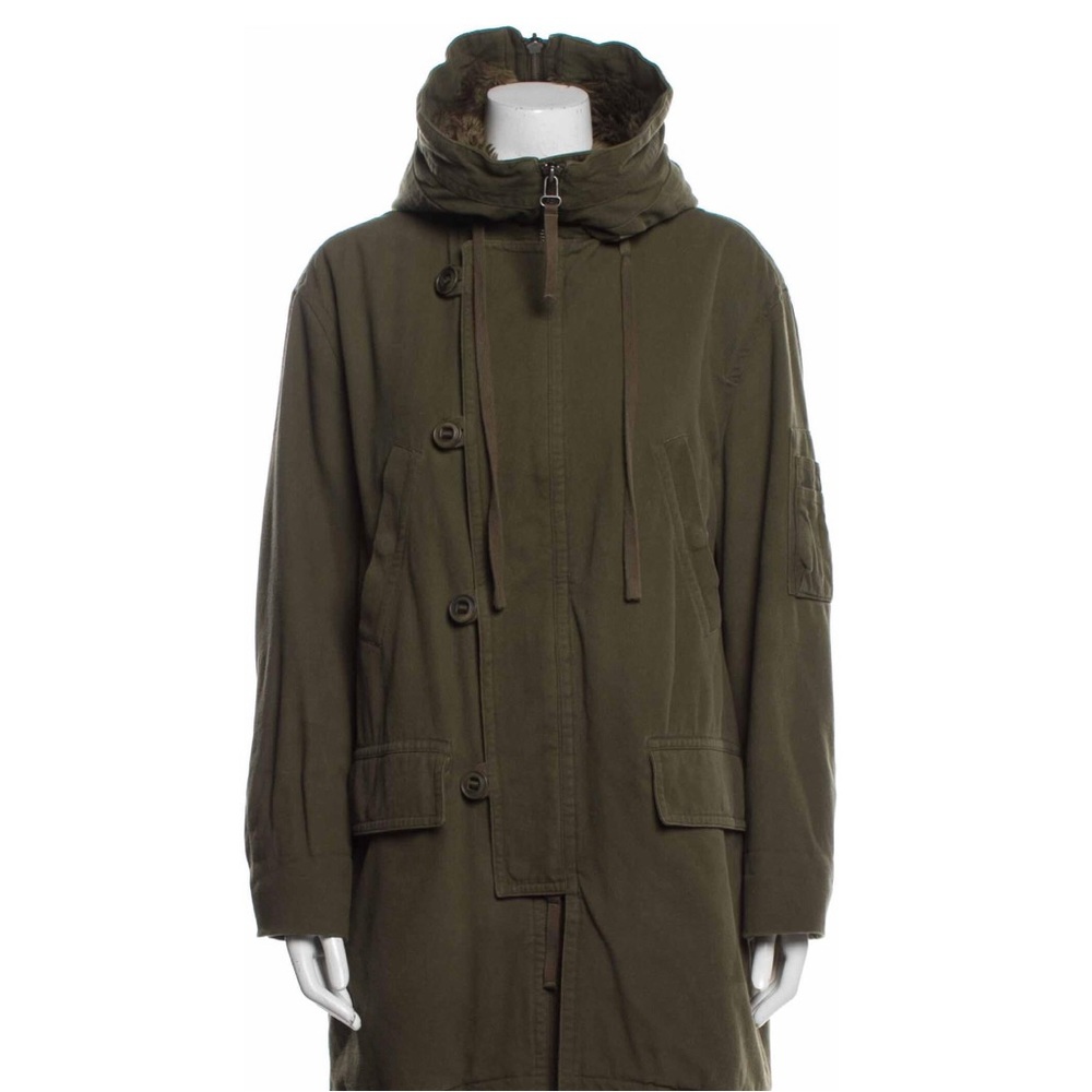 Vince Parka Coat Jacket Fur Zip Up Hood